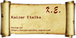 Kaizer Etelka névjegykártya